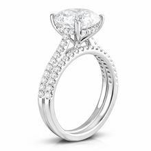 3.50 CT Round Lab-Grown Diamond | Bridal Ring Set | 14K White Gold | G Color | VS Clarity