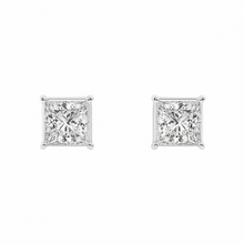 1.22 CT Princess Lab-Grown Diamond | Stud Earrings | 14K White Gold | G Color | VS-SI Clarity