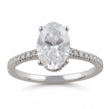1.90 CT Oval/Round Lab-Grown Diamond | Engagement Ring - I | 14K White Gold | G Color | VS Clarity