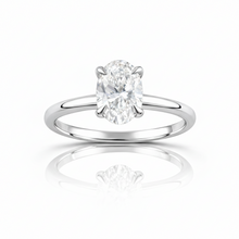 1.90 CT Oval/Round Lab-Grown Diamond | Engagement Ring - III | 14K White Gold | G Color | VS Clarity