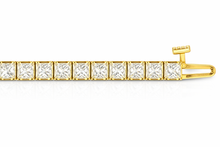 13.23 CT Round Lab-Grown Diamond | Tennis Bracelet | 14K Yellow Gold | F Color | VS Clarity