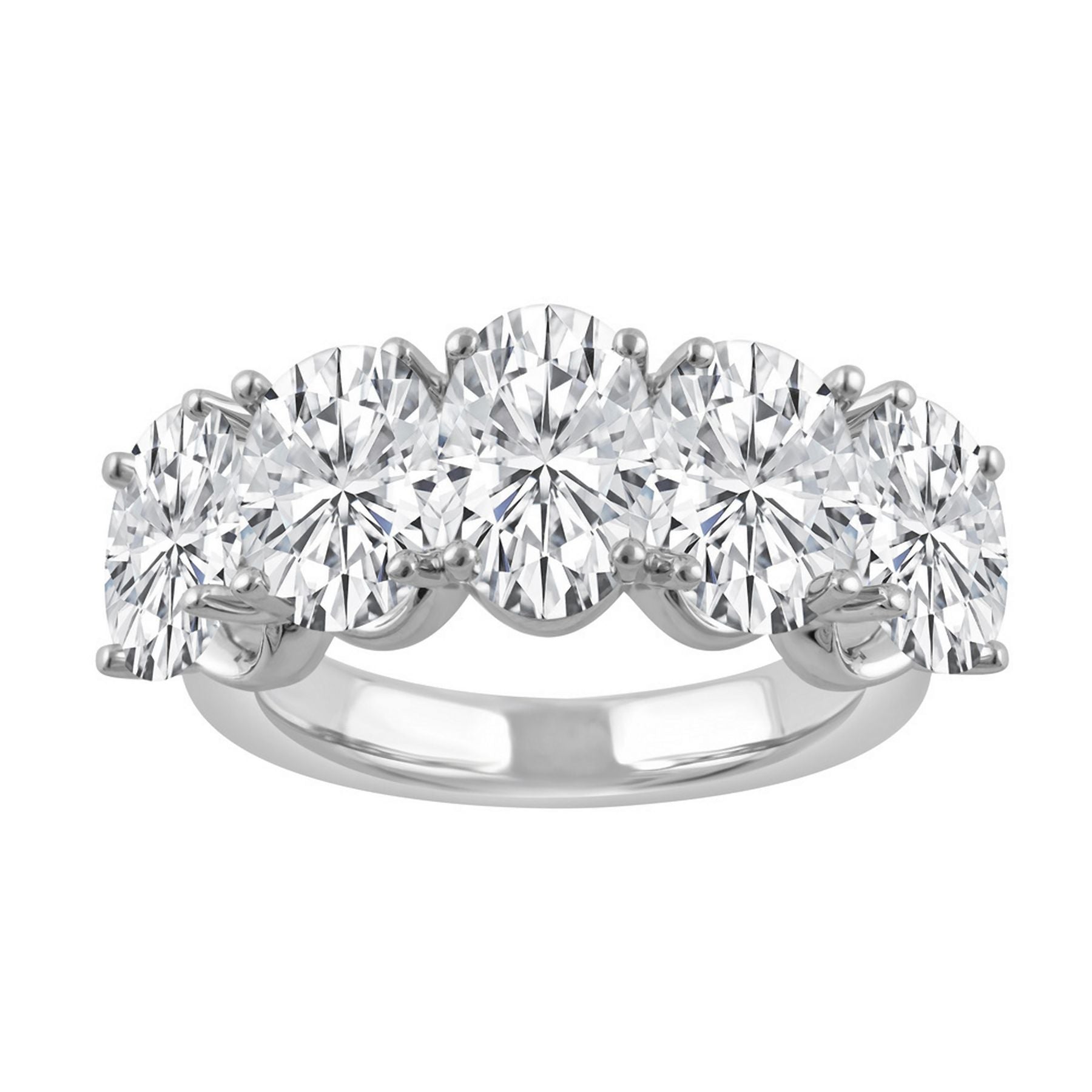 3.50 CT Oval Lab-Grown Diamond | Band Ring | 14K White Gold | F Color | VS Clarity