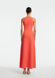 Rose Detail Knit Halter Dress | Watermelon