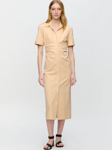 Lou Fitted Shirt Dress | Apricot
