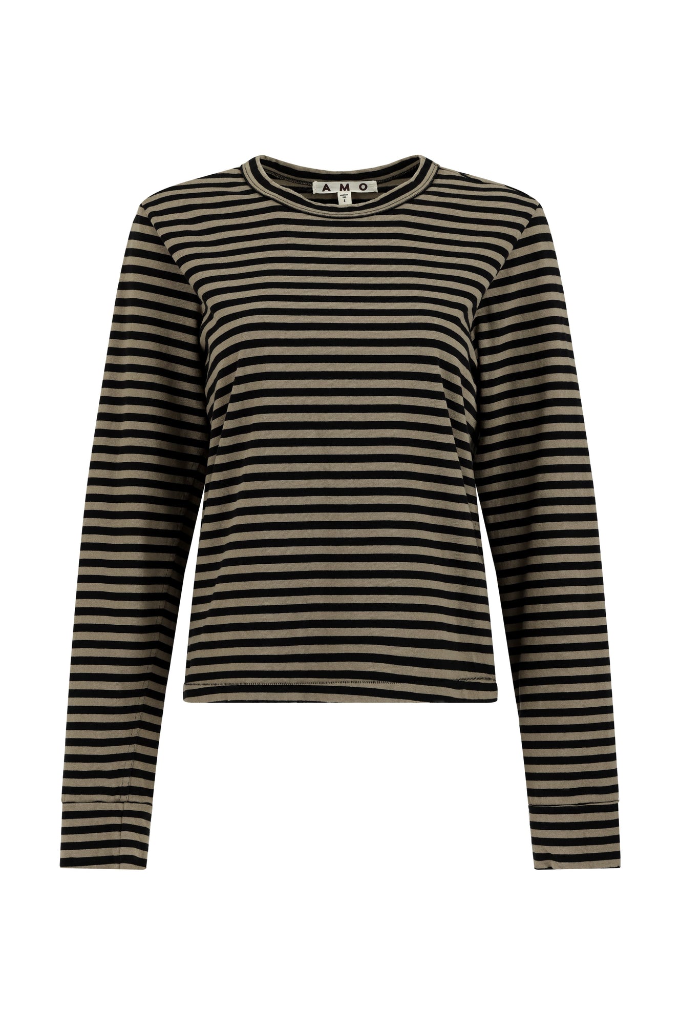 AMO Denim | Love Long Sleeve Tee in Sand/Black Stripe