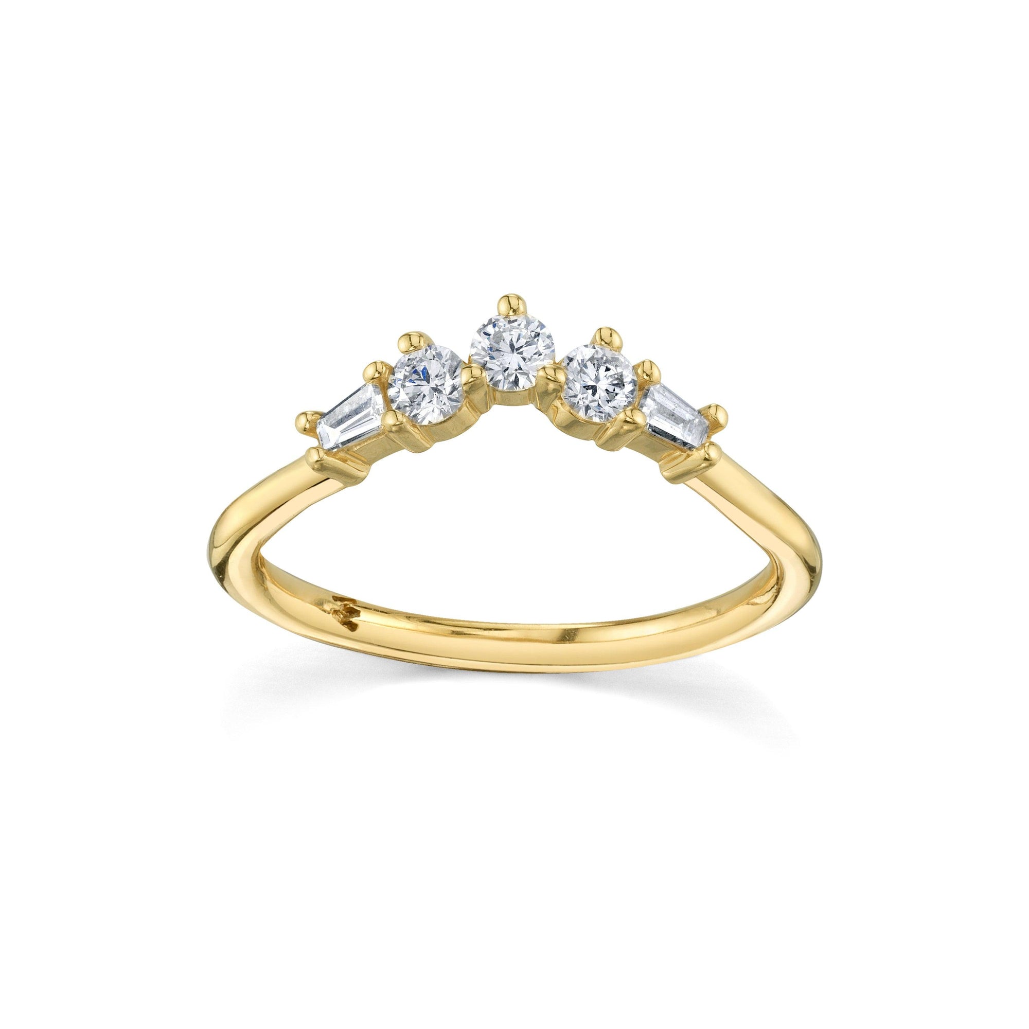 Women | White Diamond Lady Louise Band | 14k Yellow Gold