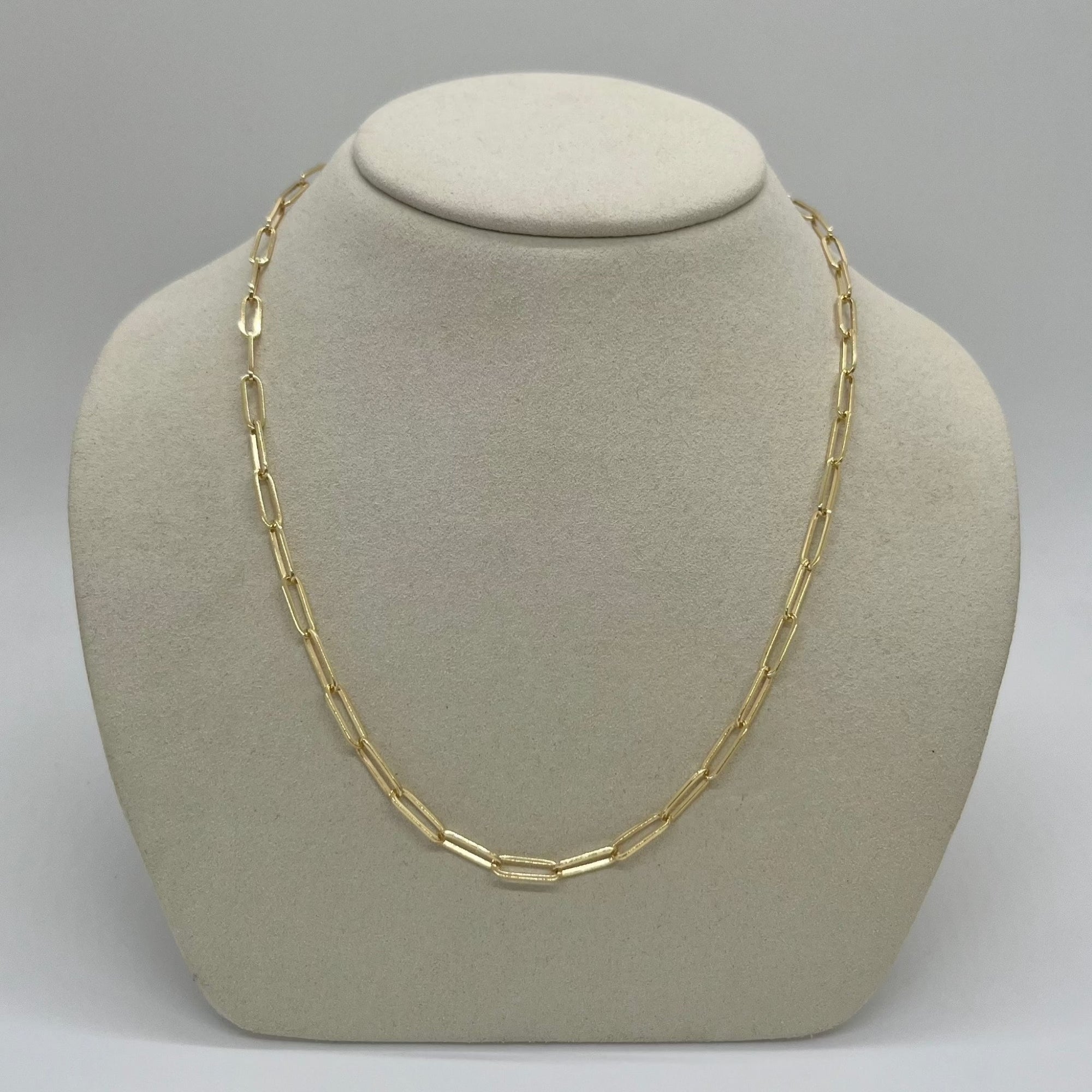 Large Gold Plated Paperclip Necklace