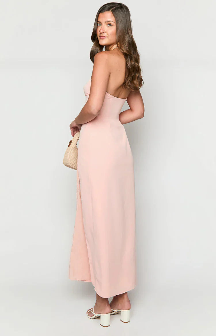 Lenora Strapless Maxi Dress | Pink