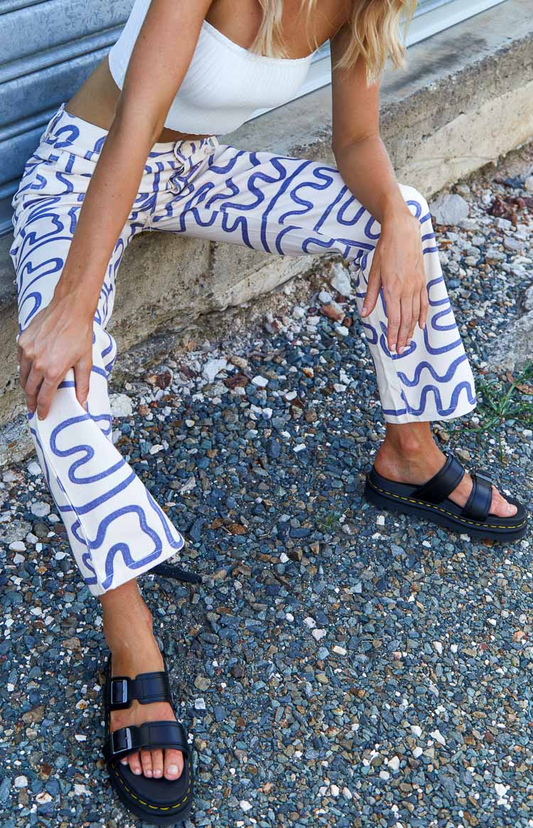 Lester Printed Pants | Cream
