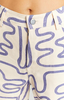 Lester Printed Pants | Cream