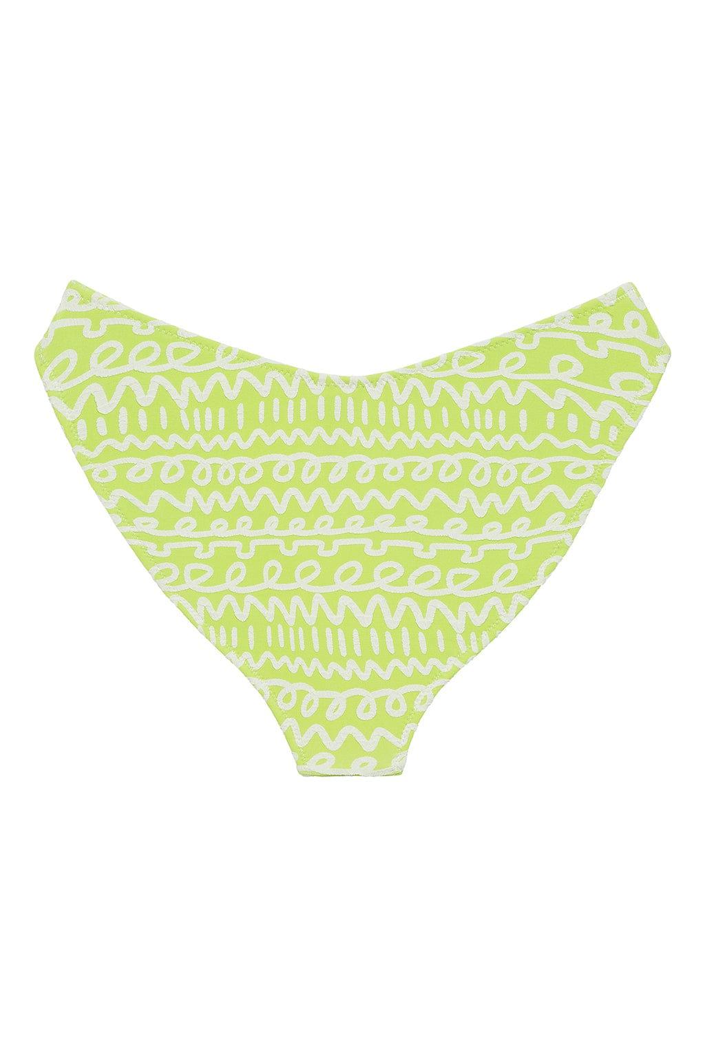 Added Coverage Lulu Zig Zag Stitch Bikini Bottom | Lime Icing
