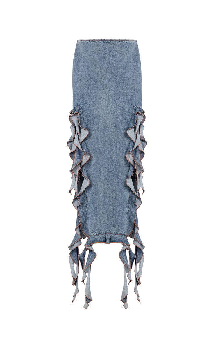 Lioness Rendezvous Maxi Skirt | Faded Denim