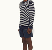 Lorca Stripe Side Stripe Jumper | Night Iris/Sea Mist