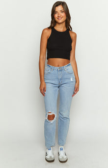Loui Straight Leg Denim Jeans | Mid Wash