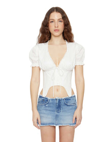 Low Rise Cut-Off Denim Mini Skirt | Medium Wash