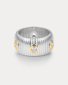 The Georgia Ridged Band | Cubic Zirconia | Silver