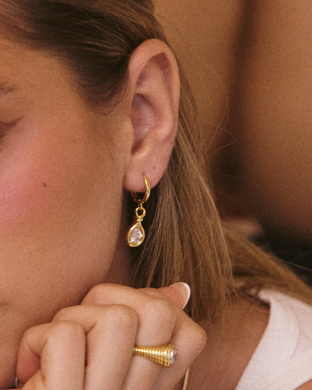 The Georgia Stone Knot Hoops | Gold
