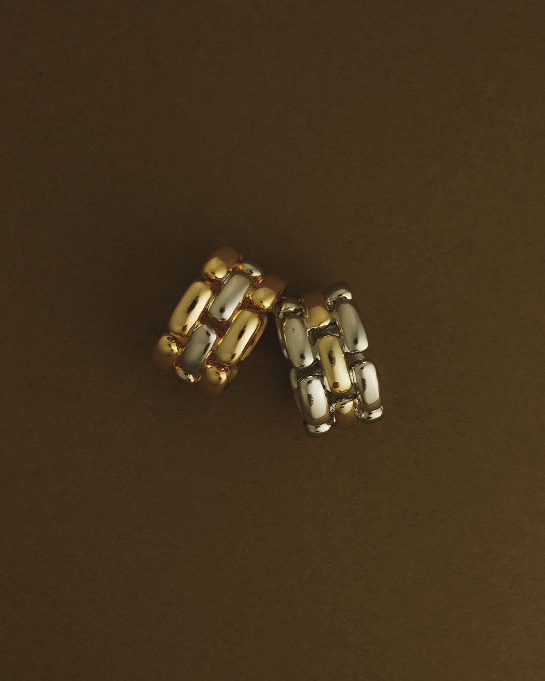 The Noir Link Ring | Silver/Gold