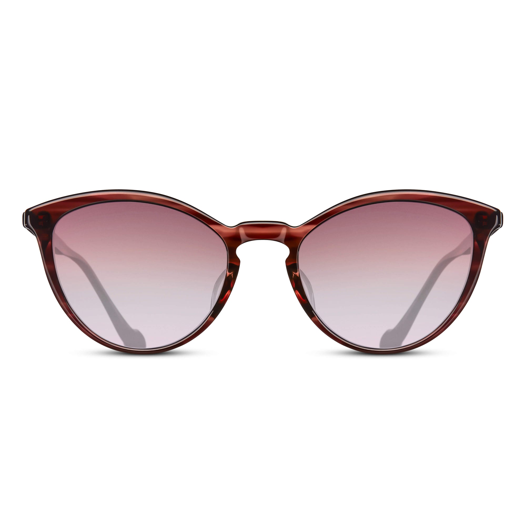 M1025 Cat Eye Sunglass | Bordeaux Stripe | Pink Gradient Lens | 55MM