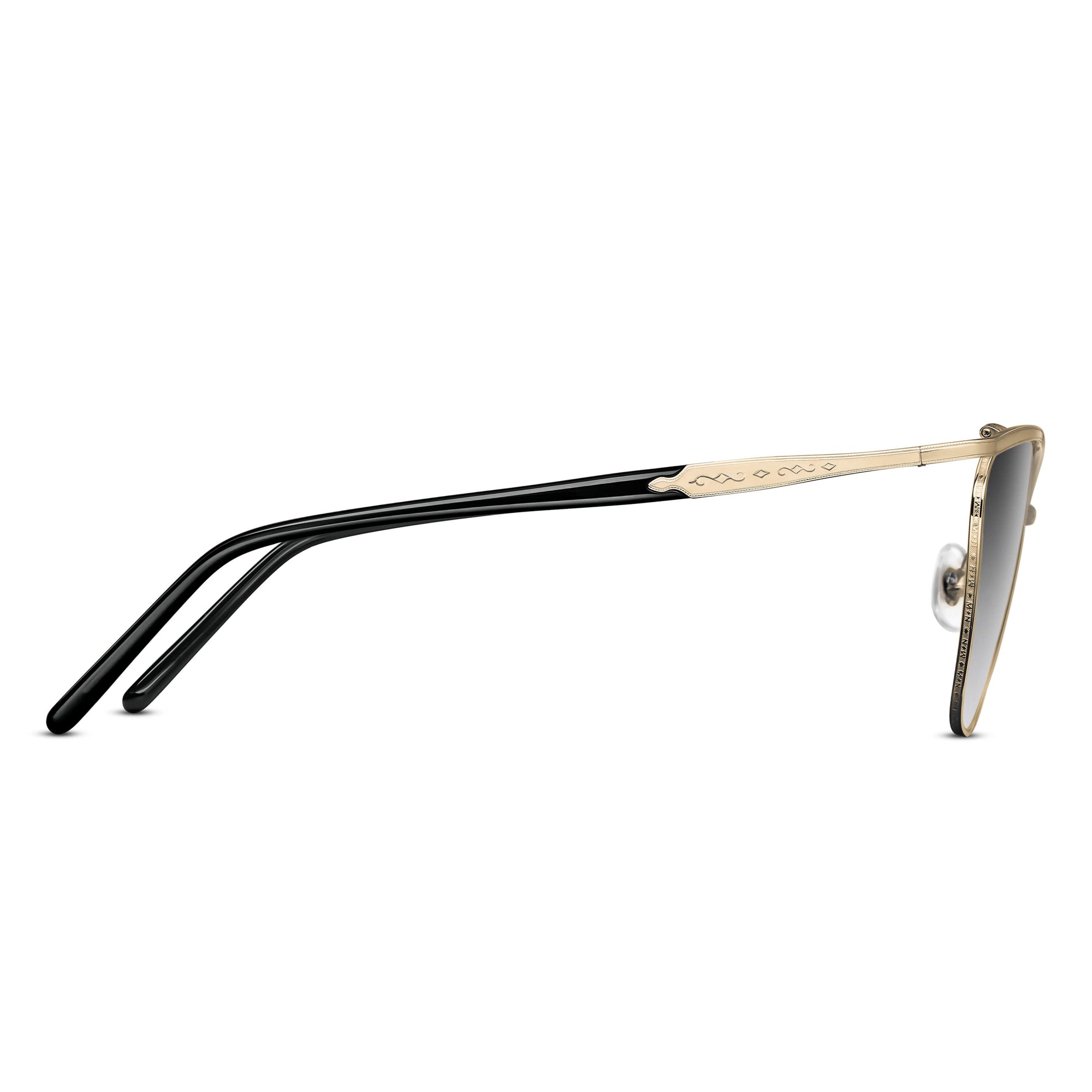 M3102 Cat Eye Sunglass | Brushed Gold/Black | Grey Gradient Lens | 56MM