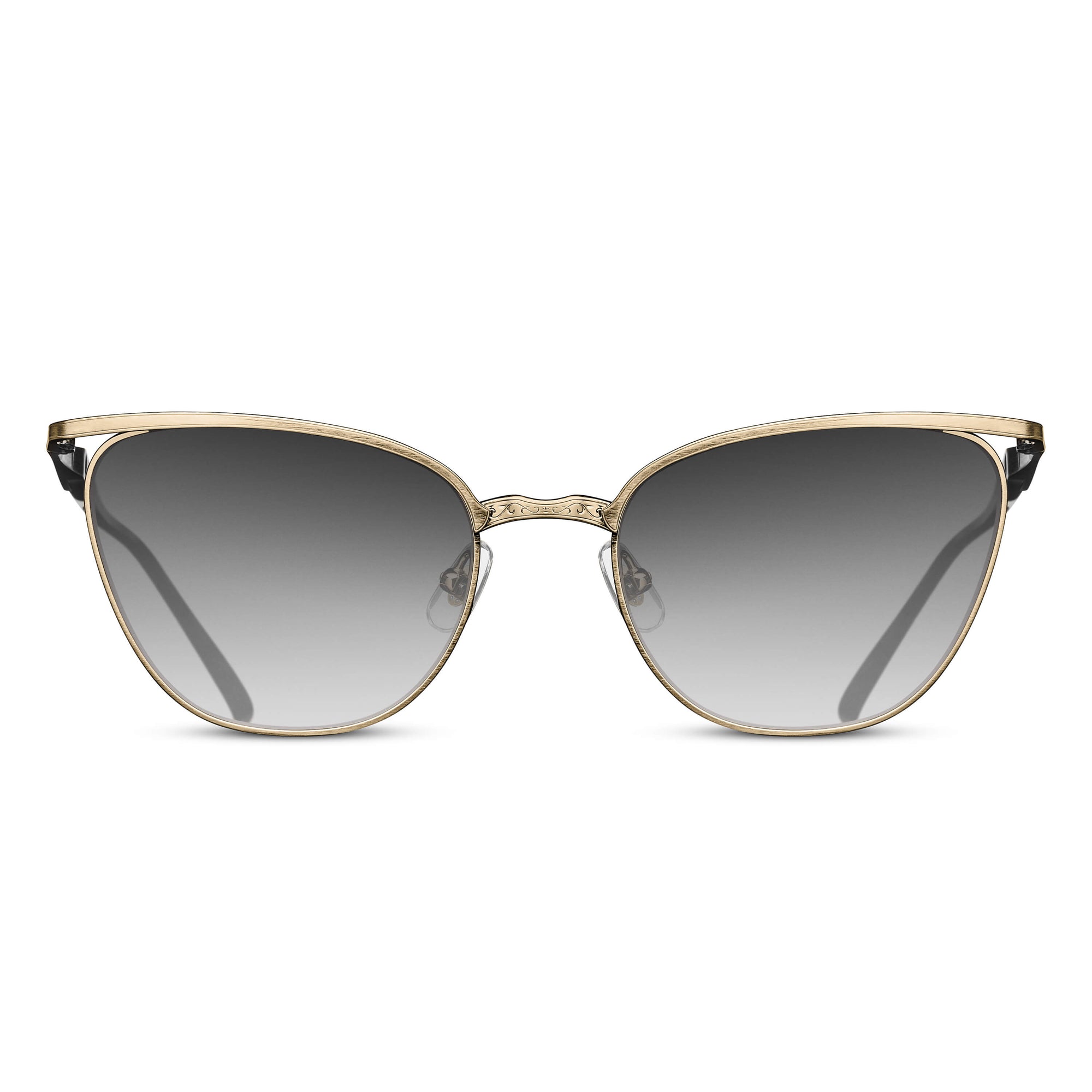 M3102 Cat Eye Sunglass | Brushed Gold/Black | Grey Gradient Lens | 56MM