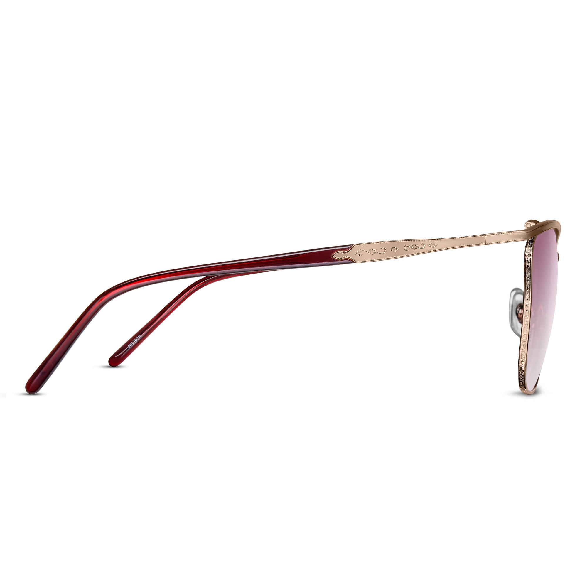 M3109 Panto Sunglass | Rose Gold/Bordeaux | Pink Gradient Lens | 54MM