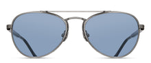 Unisex | M3116 Aviator Sunglass | Antique Silver/Navy | Cobalt Blue Lenses | 54MM