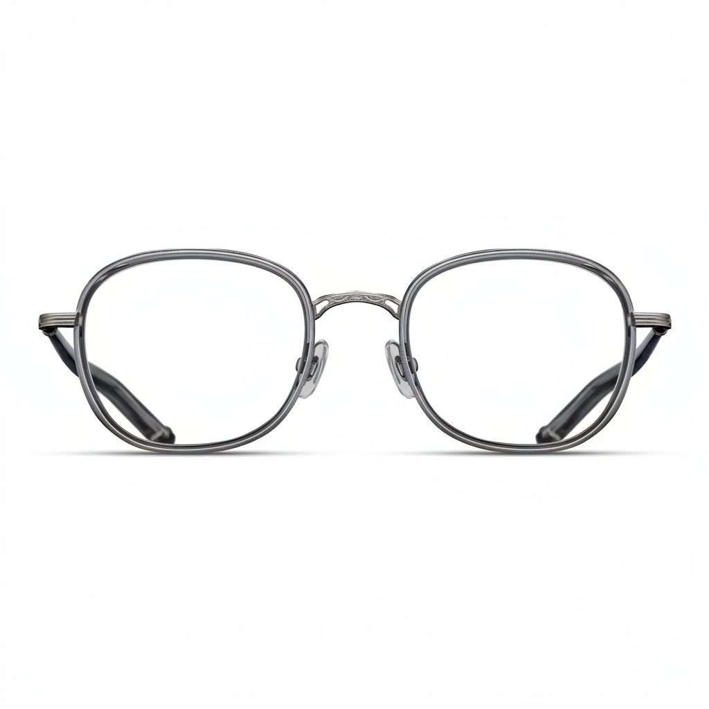 Unisex | M3126 Square Optical | Antique Silver/Grey Crystal | Clear | 49MM