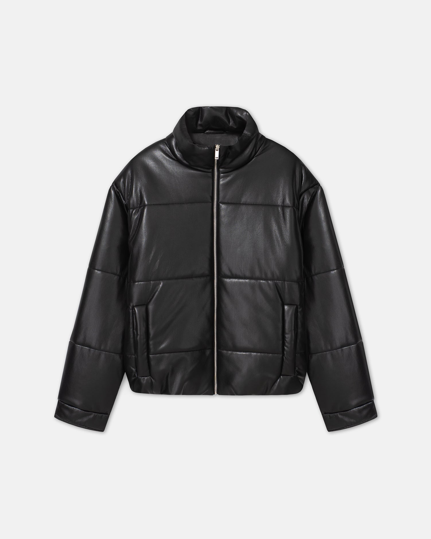 Mens | Marron Okobor Alt-Leather Puffer Jacket | Black