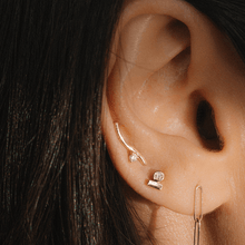 Women | Large Floating Studs | 14k Yellow Gold