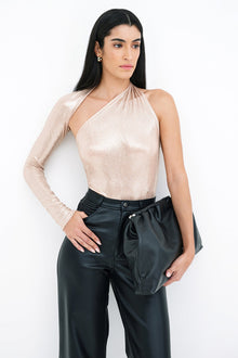 Manhattan Metallic One Shoulder Top | Stardust