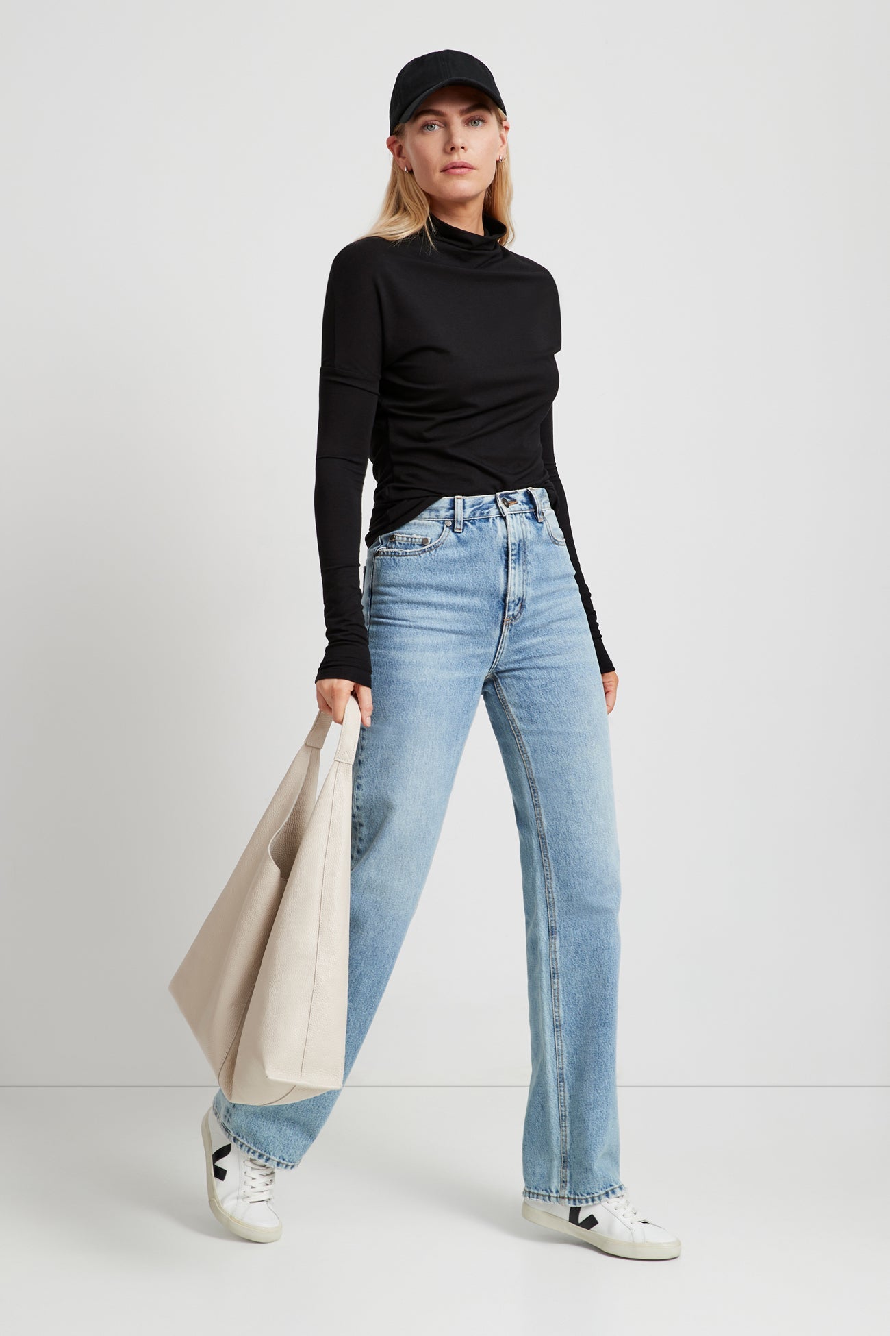 Denver Mock Neck Top | Black