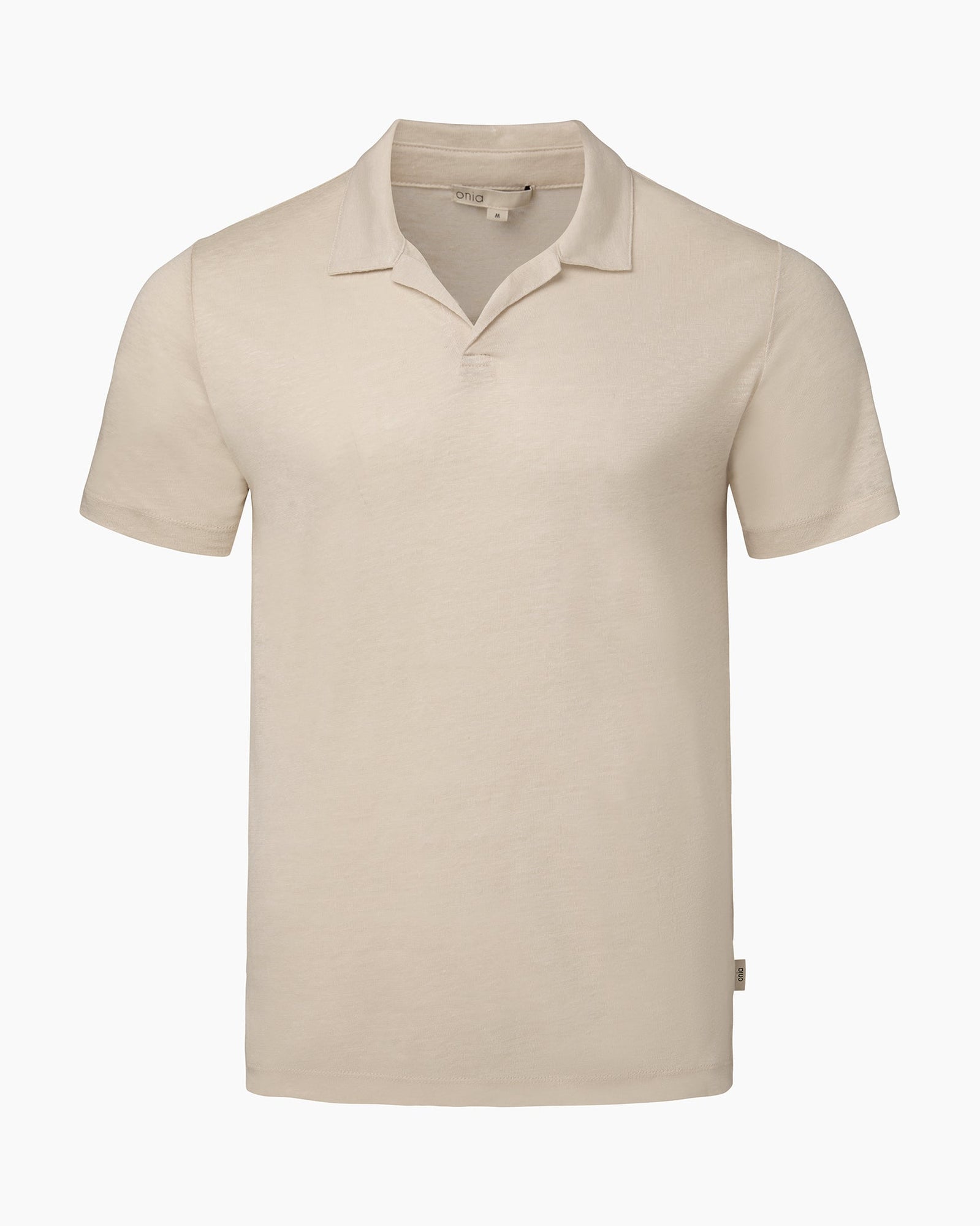 Mens | Shaun Linen Jersey Polo | Stone
