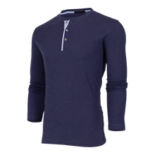 Men | Alpha Slub Long Sleeve Henley | Maltese Blue