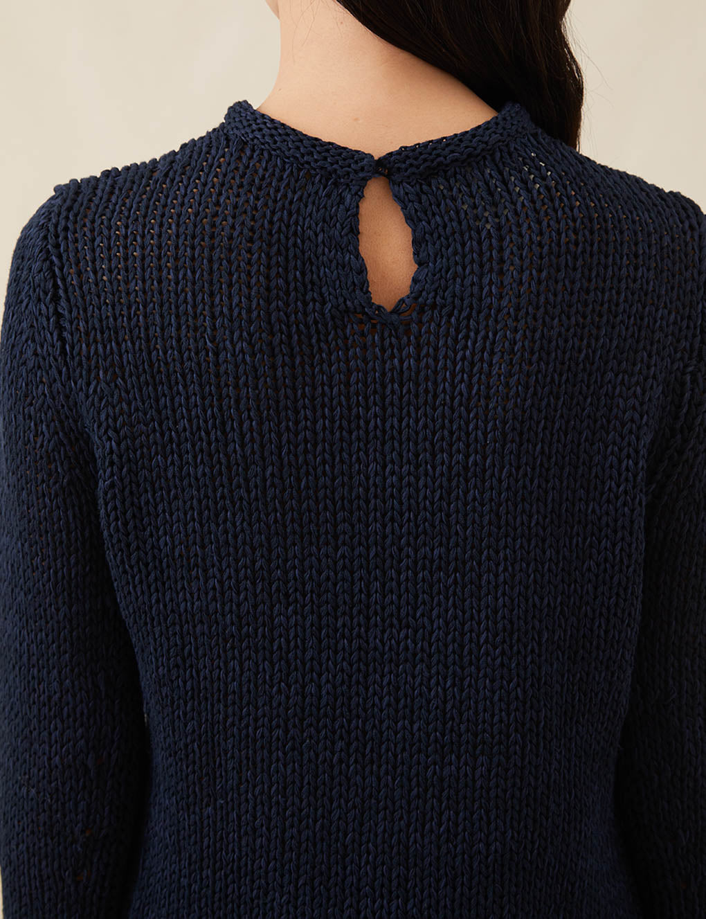 Womens | The Open-Weave Crewneck | Navy Melange