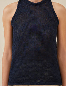 Womens | The Open-Weave Shell | Navy Melange
