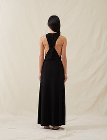 Womens | The Twist-Back Dress | Black