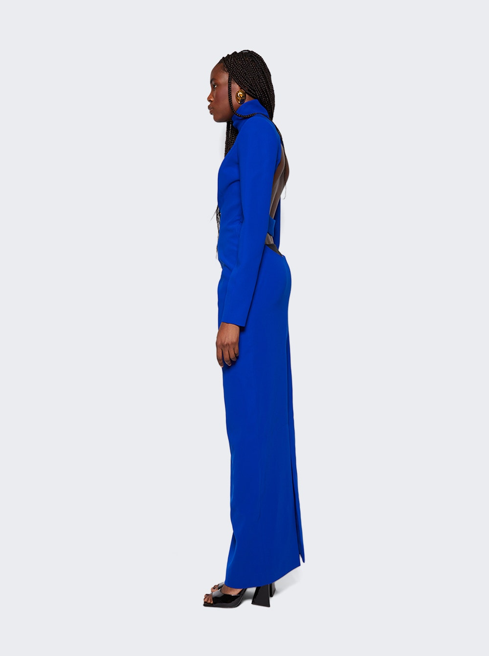Women | Monot | High Neck Backless Dress | Blue