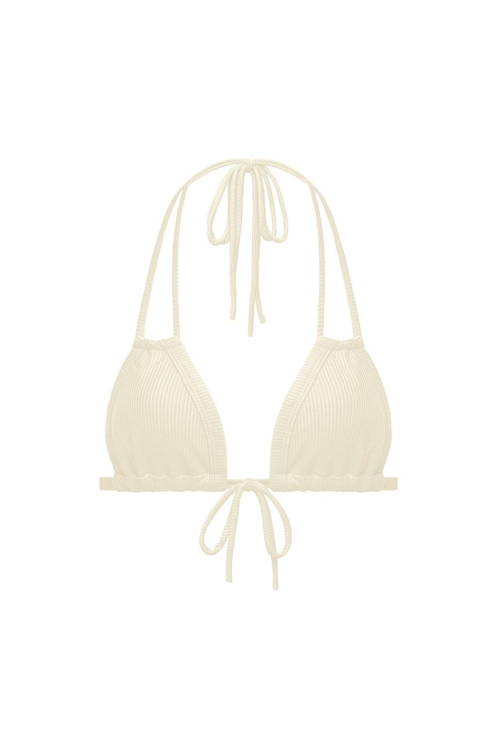 Euro Bow Bikini Top | Cream Rib