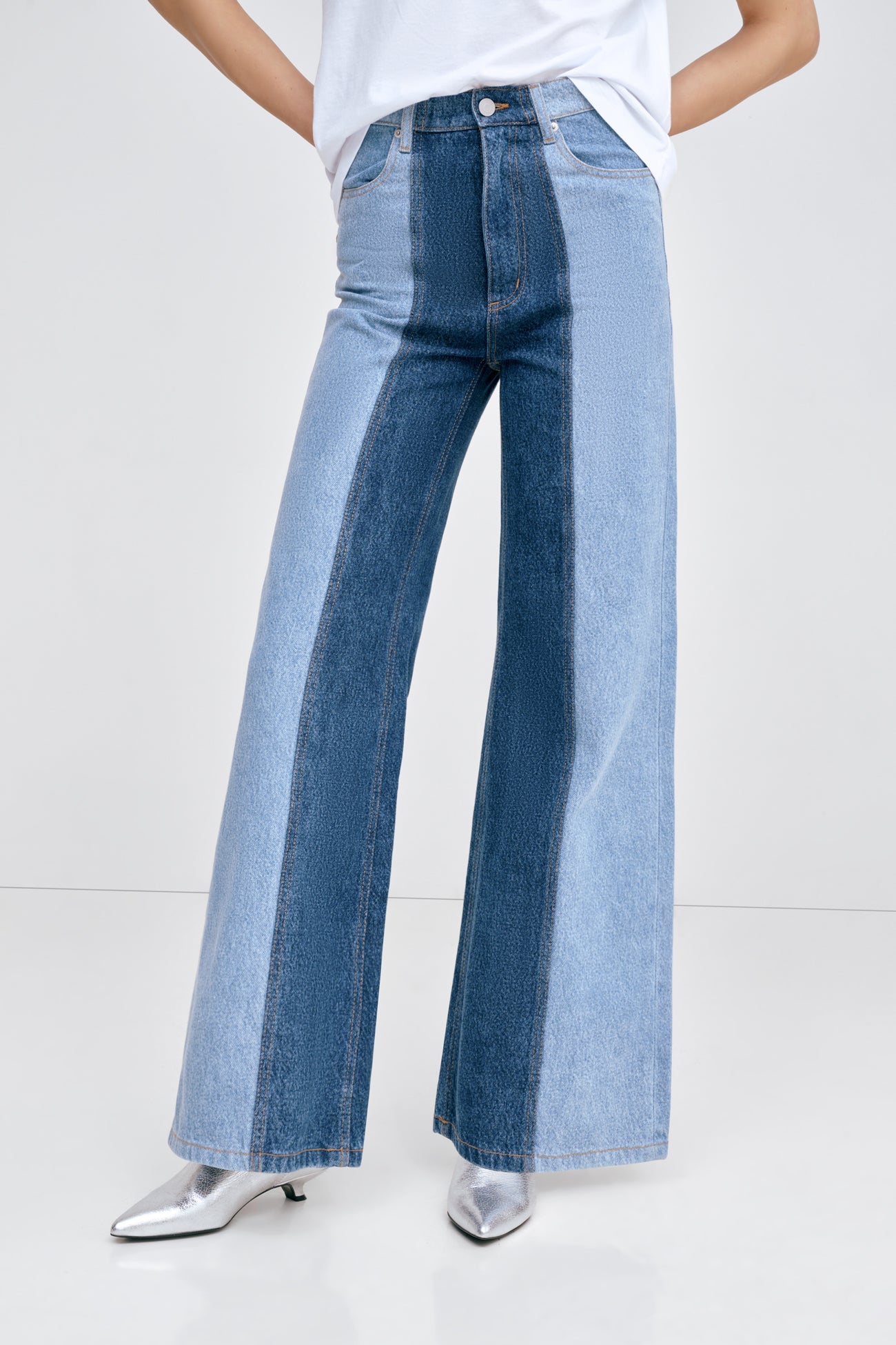 Christina Two-Toned Jeans | Blue Split