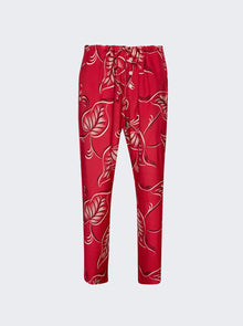 Men | Bode | Creeping Begonia Pajama Pants And White | Red