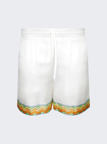 Men | CASABLANCA | Afro Cubism Tennis Club Shorts | White