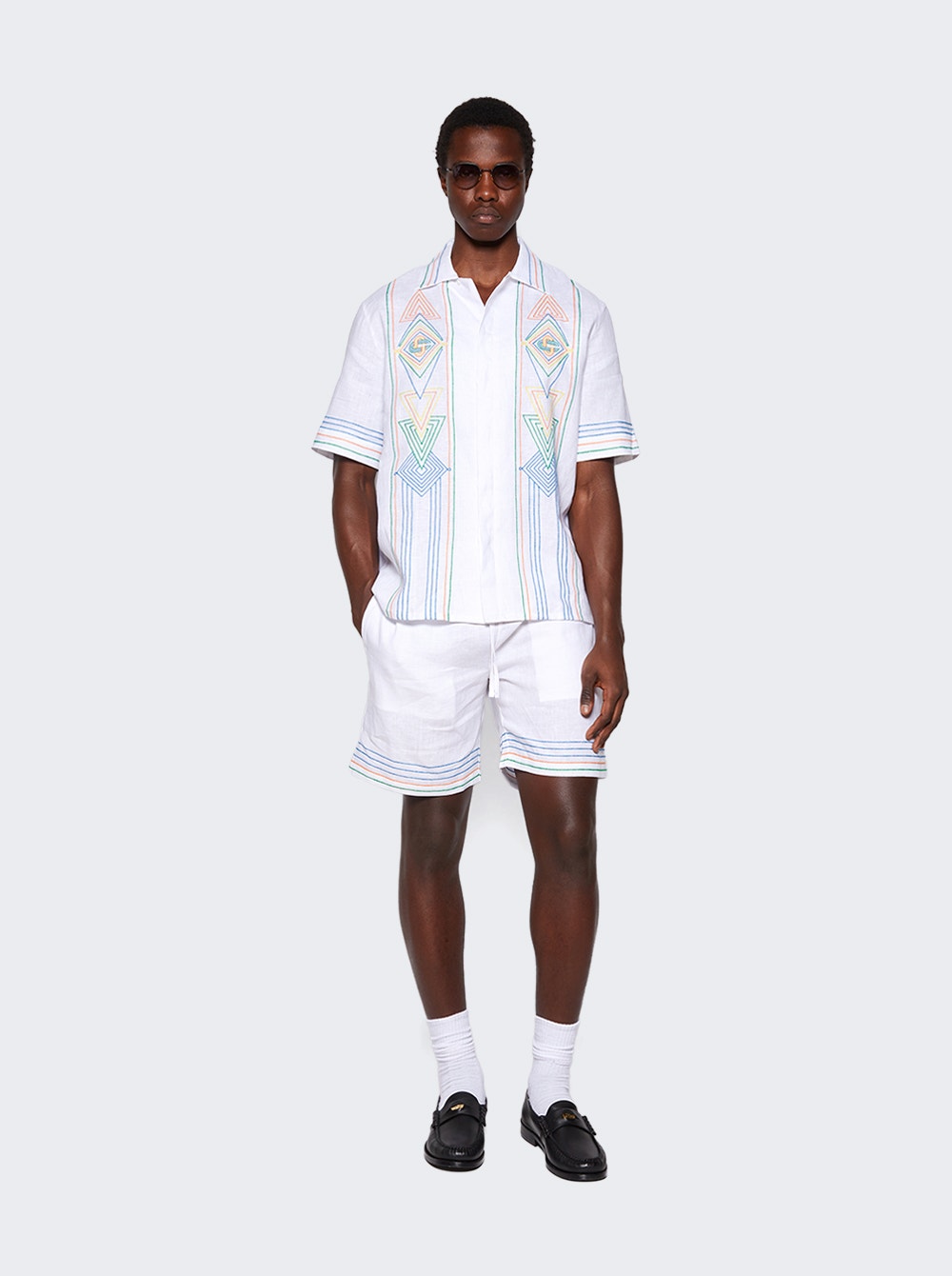 Men | CASABLANCA | Embroidered Shorts | White