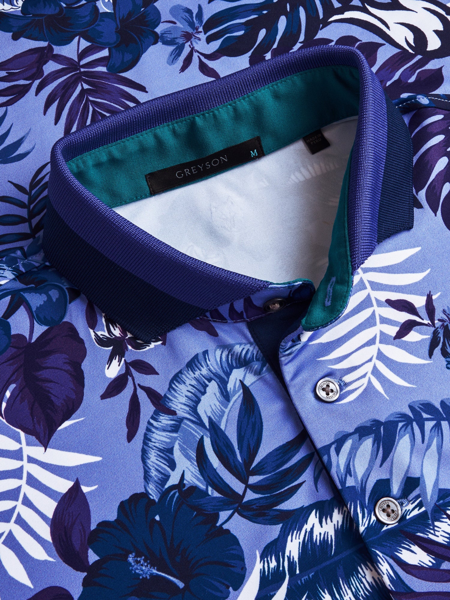 Men | Floral Wolf Jungle Polo | Iz