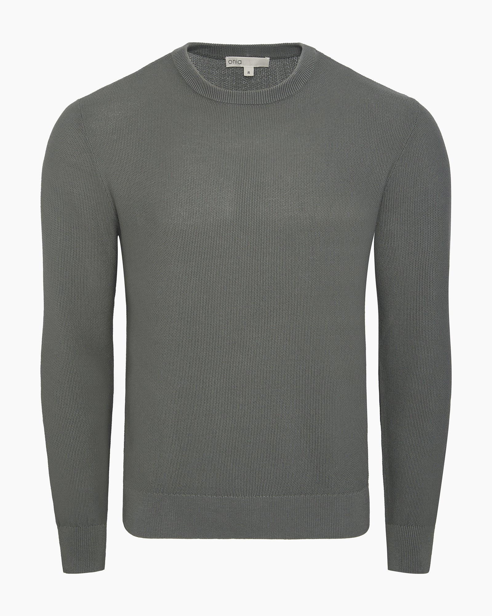 Mens | Pique Crewneck Sweater | White