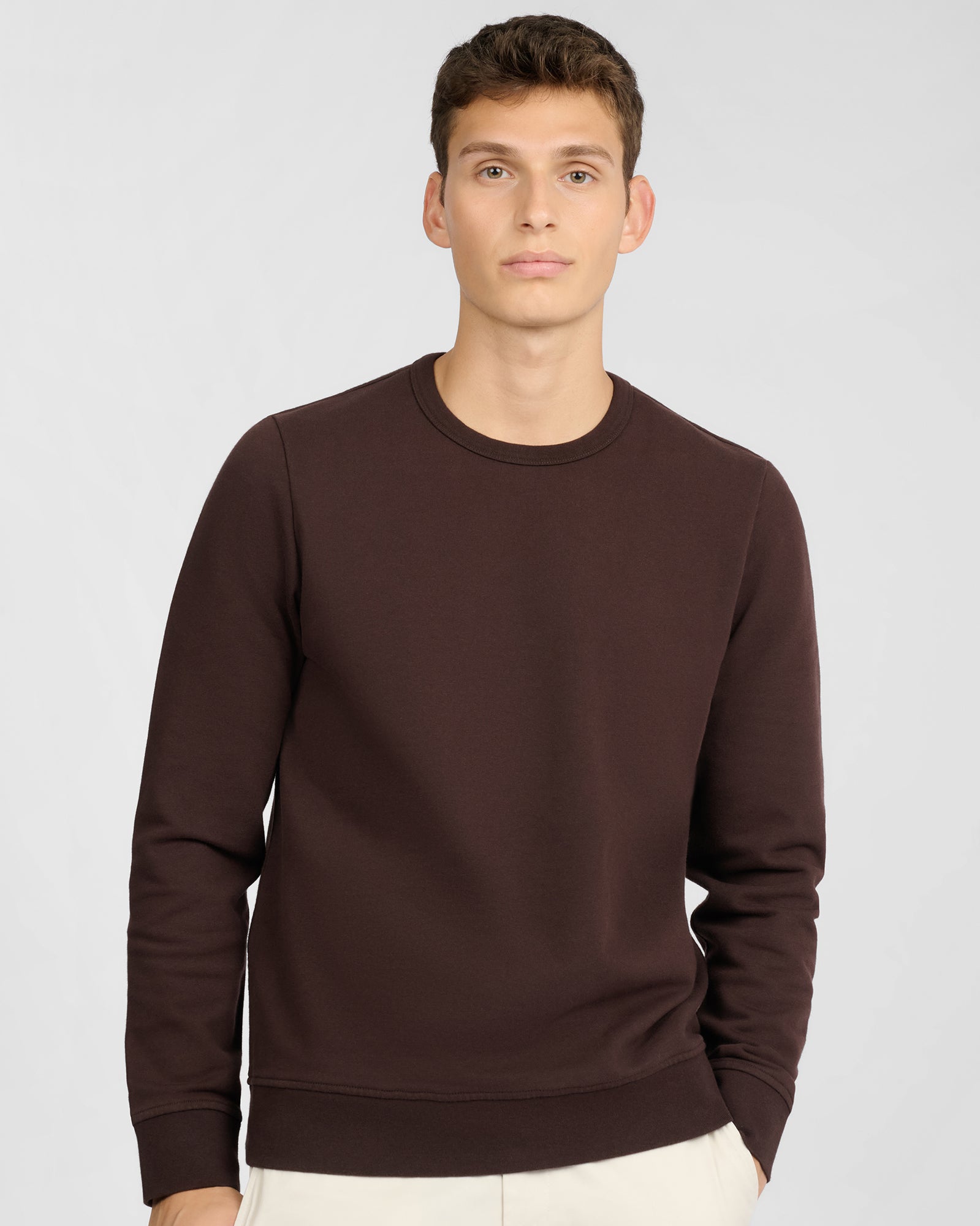 Mens | Terry Crewneck Sweater | Dark Java