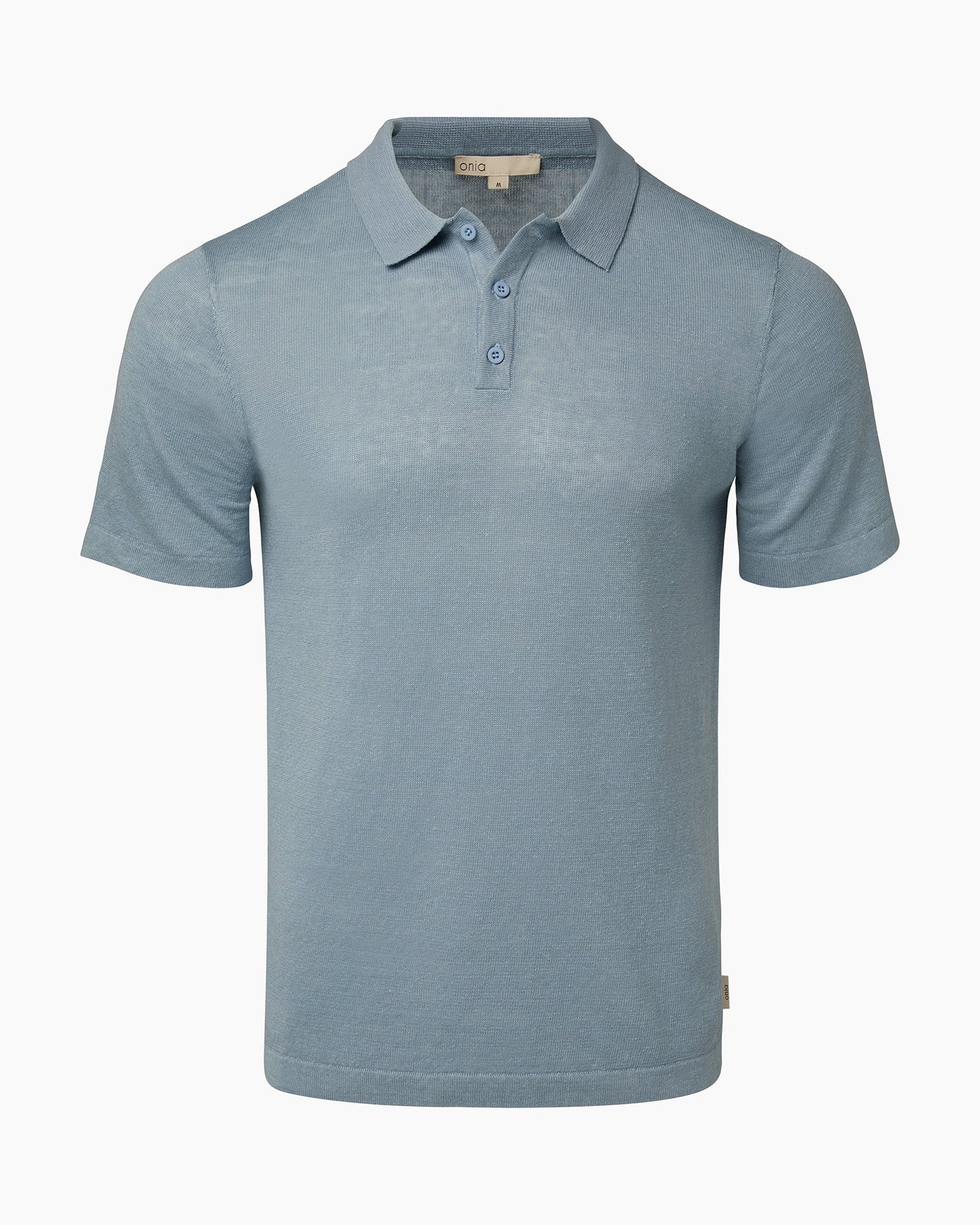 Mens | Linen Sweater Polo | Baby Blue