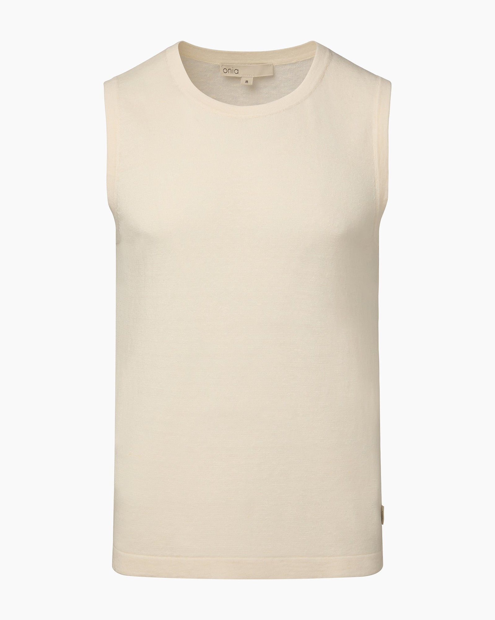 Mens | Linen Sweater Tank Top | Egret