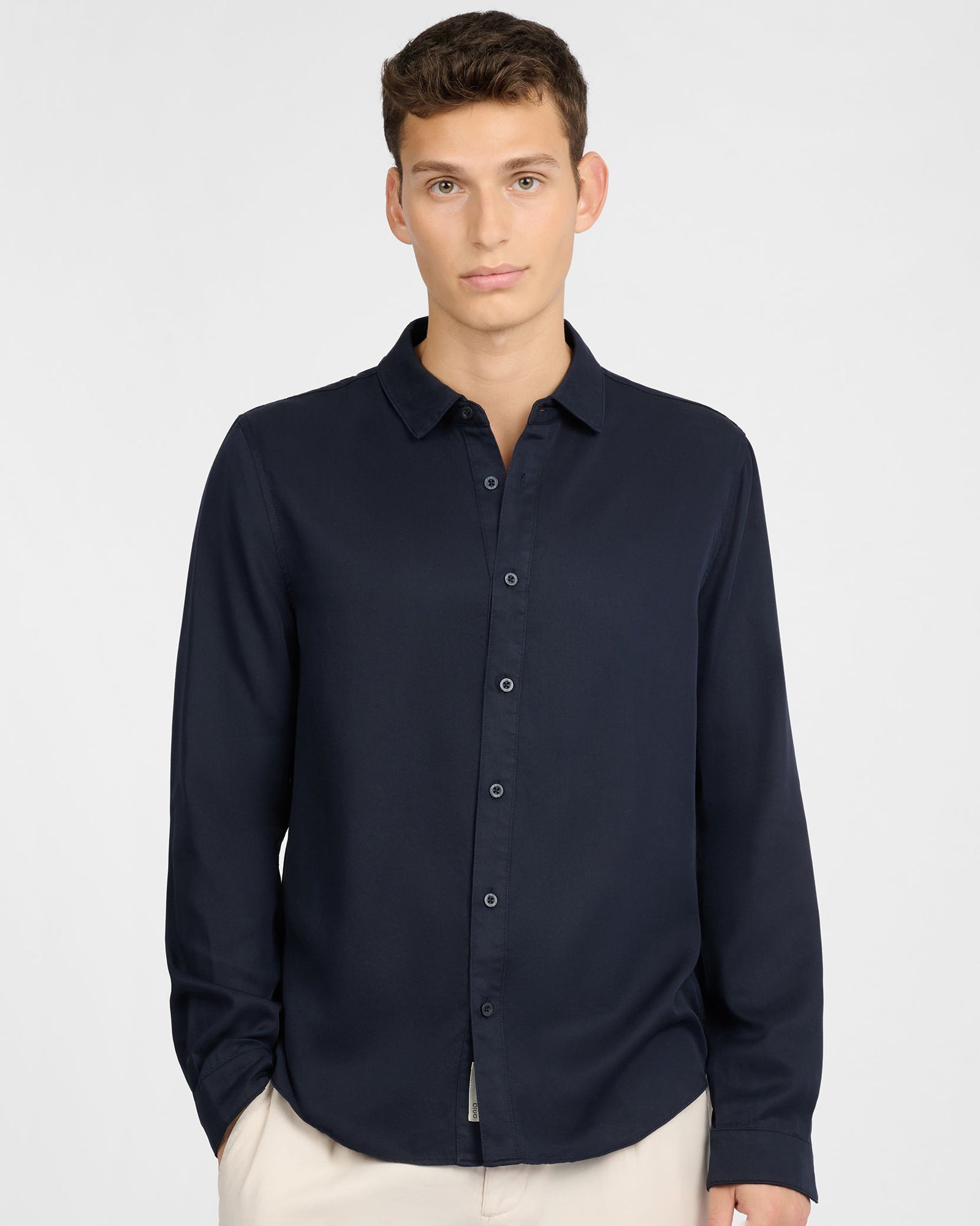Mens | Lyocell Long Sleeve Shirt | Midnight