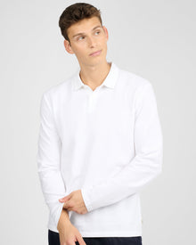 Mens | Long Sleeve Pique Polo | White